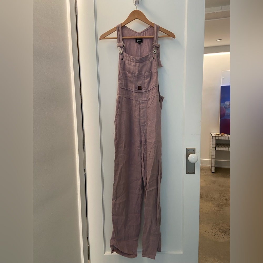 Joseph Mauve Linen Overalls